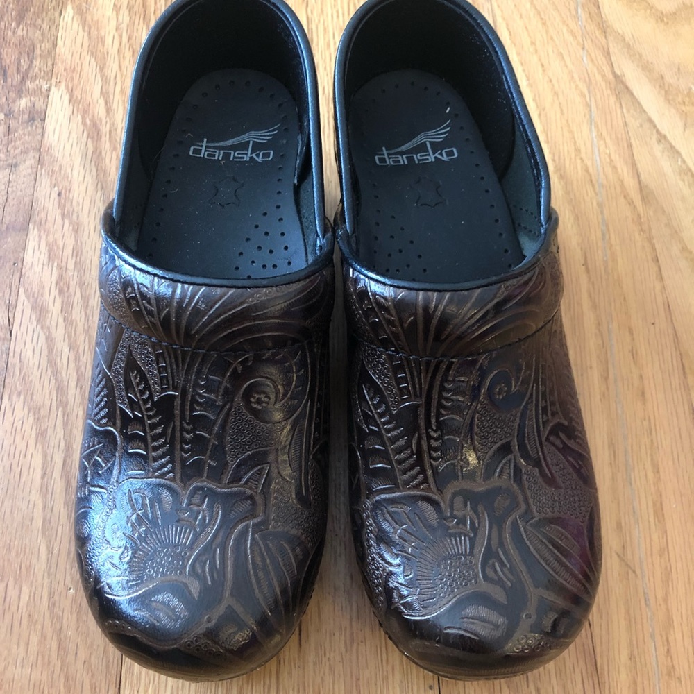 Dansko Brown Tooled Clog